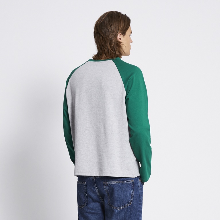 Long sleeve baseball tee "Franklin" Green